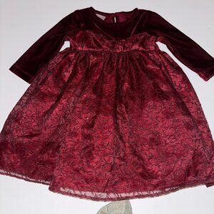 Perfectly Dressed Little Girls Red Christmas Dress Size 12 Months EUC